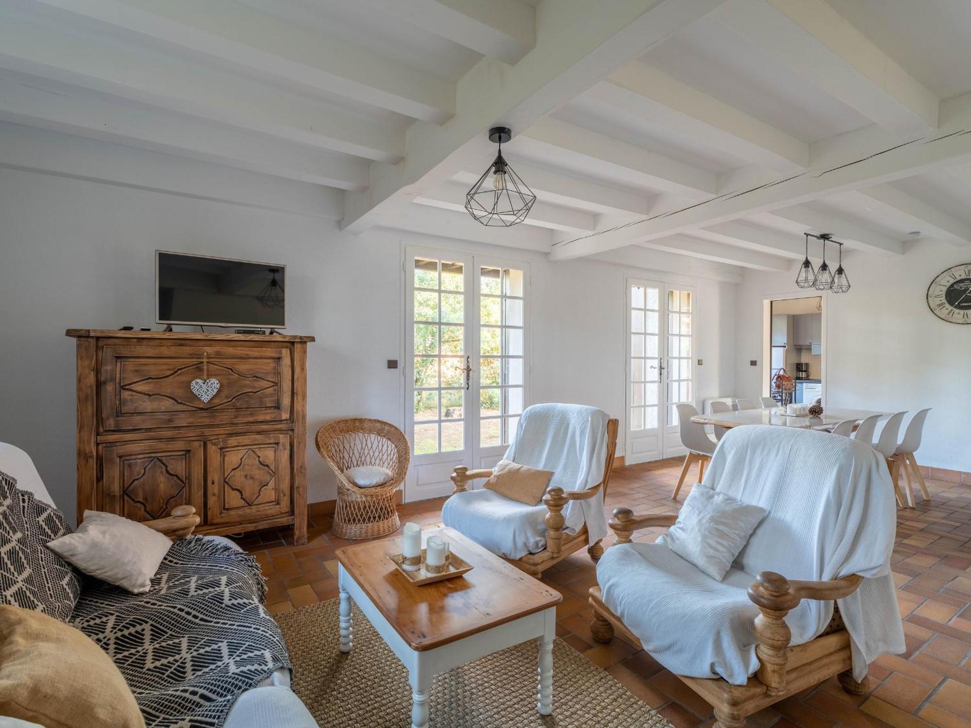 Grande Maison Landaise Avec Piscine Privee, Proche Plage, Pour 8 Personnes A Biscarrosse - Fr-1-319-398 Luaran gambar